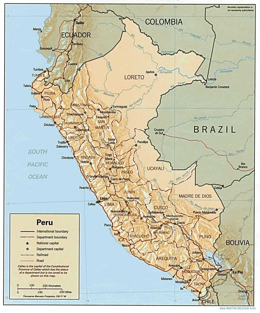 karta Peru cerf