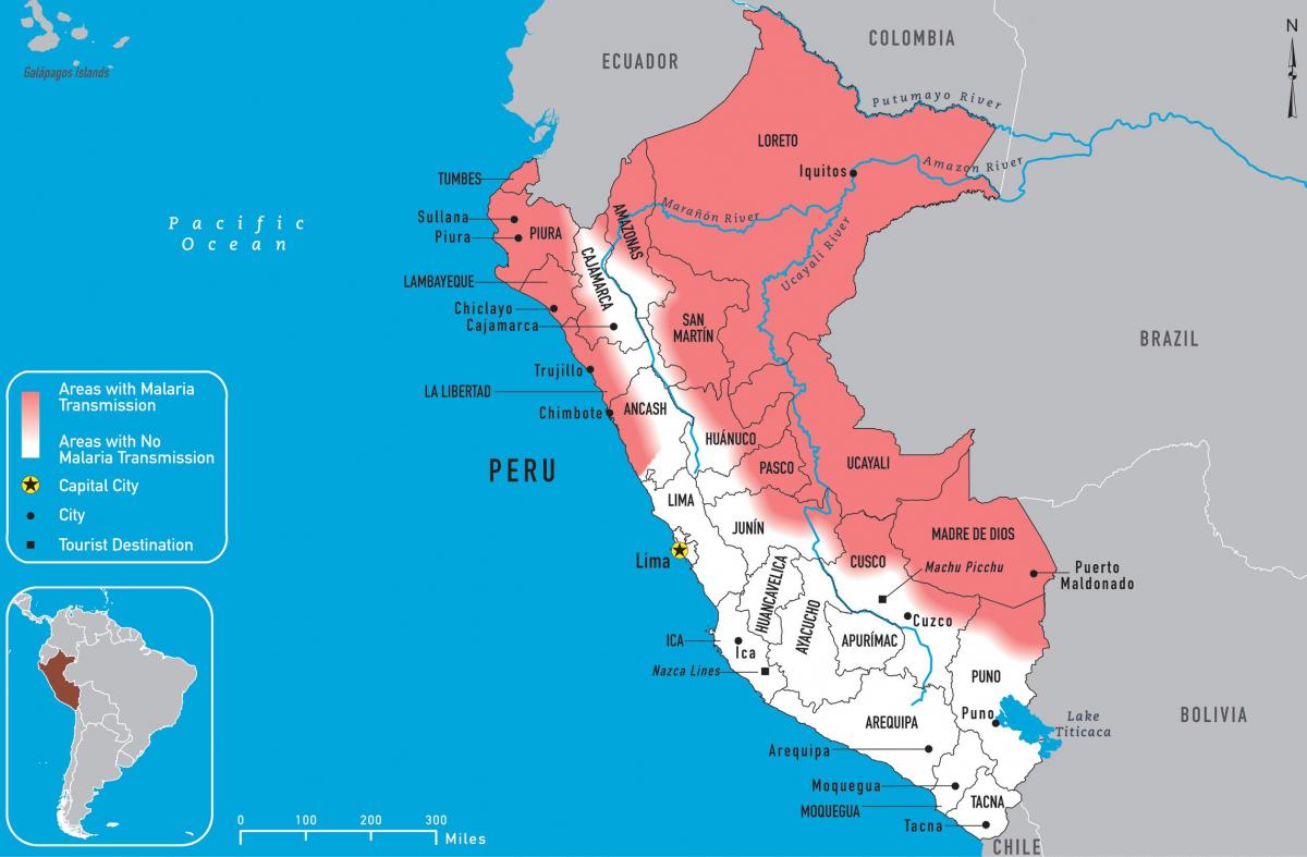 karta Peru sa malarije