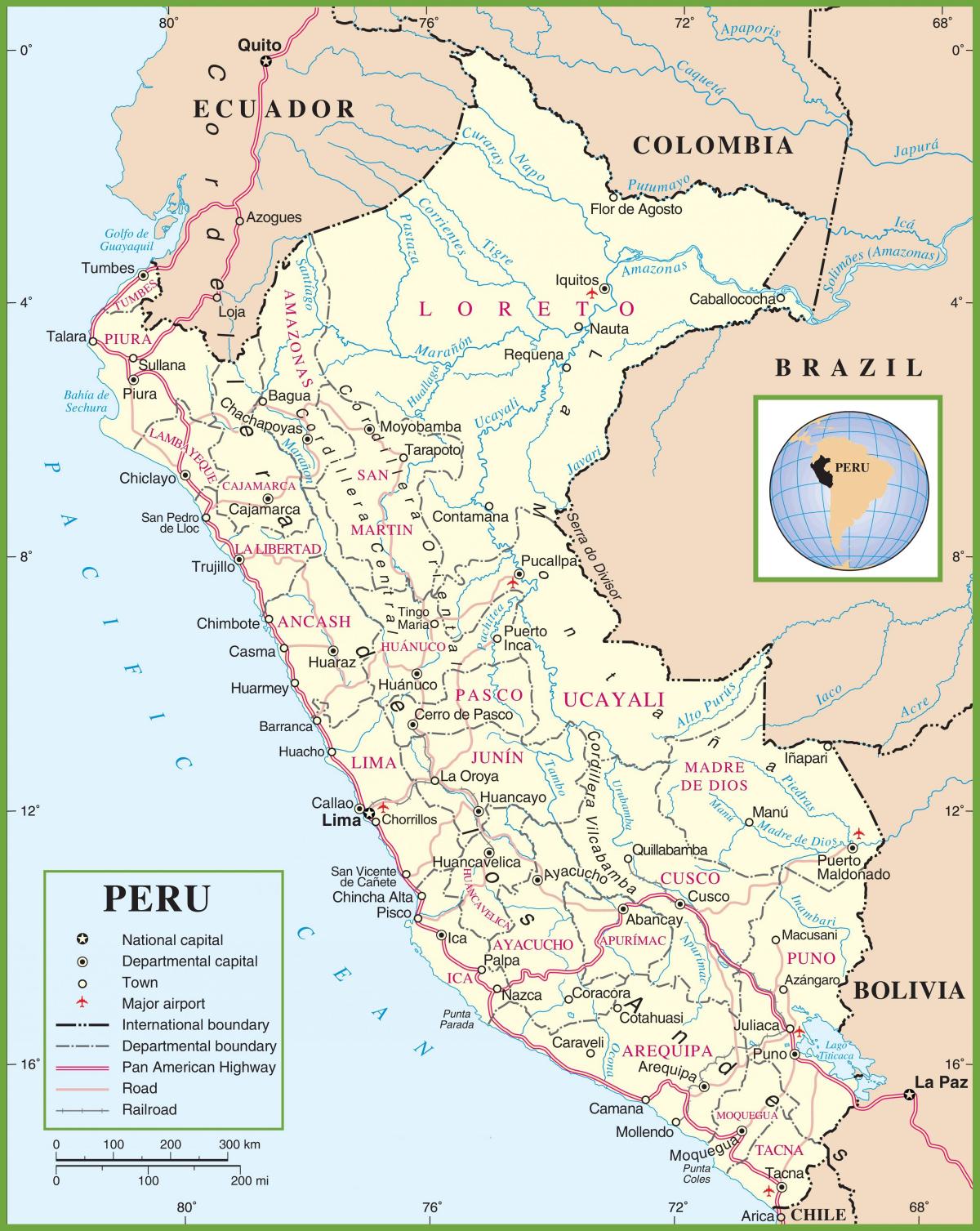 karta politička karta Peru
