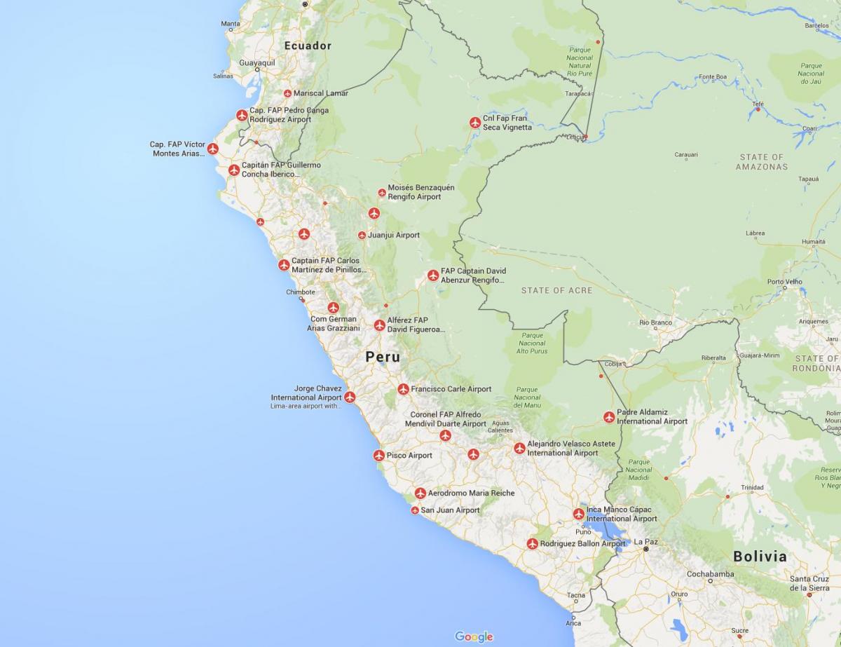 zračne luke Peru na karti