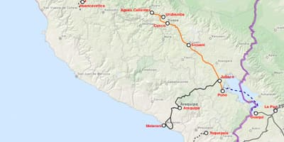 Peru vlakom na karti