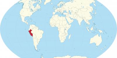 Karta svijeta, prikazuje Peru
