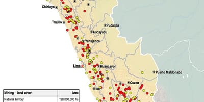 Karta Peru prirodnih resursa